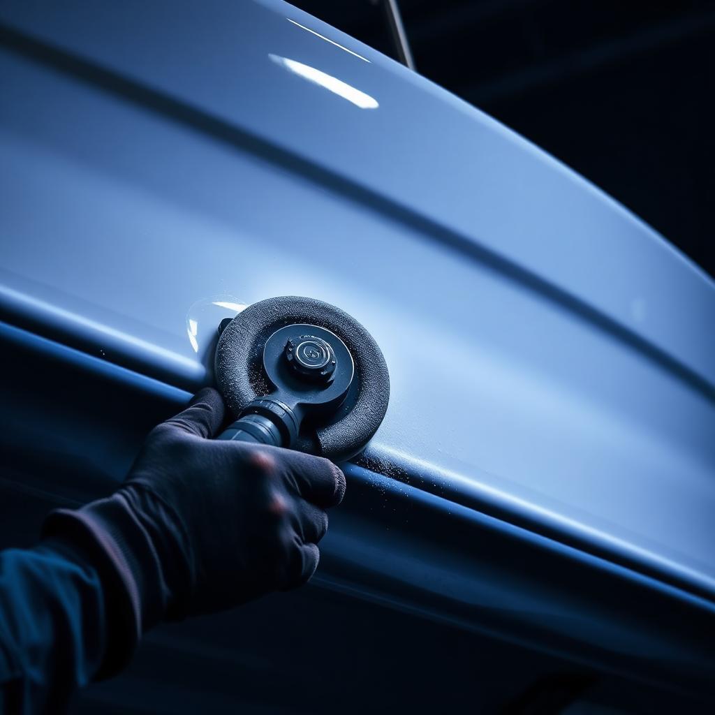 Polishing a boat hull